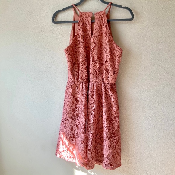 Dusty Rose Lace Dress - Picture 5 of 9